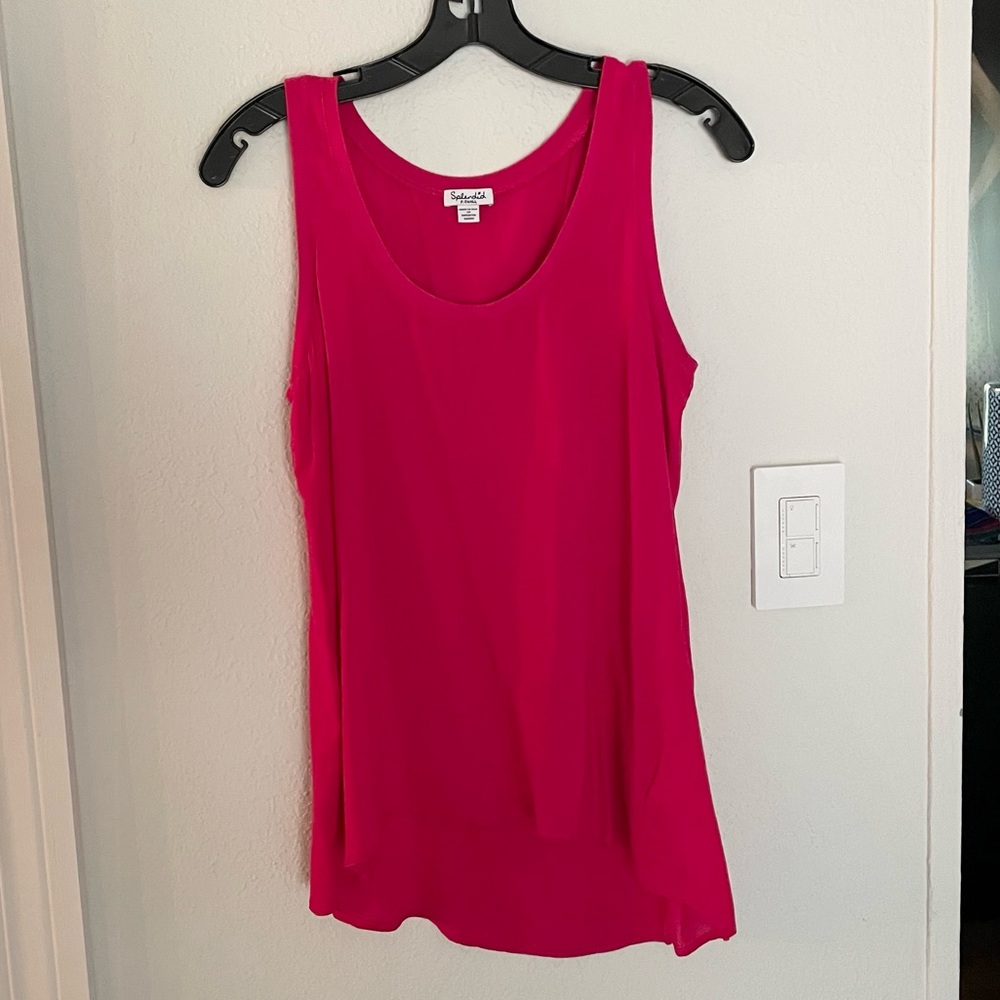 Splendid Fuchsia scoop neck high / low tank, XS